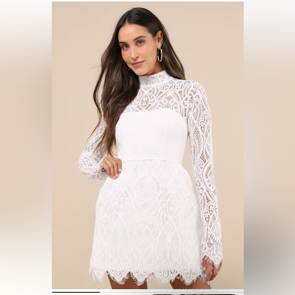 Elegant White Lace Dress